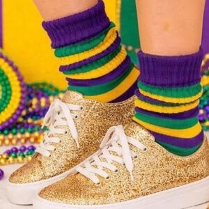 Mardi Gras Slouch Socks Size 9-11